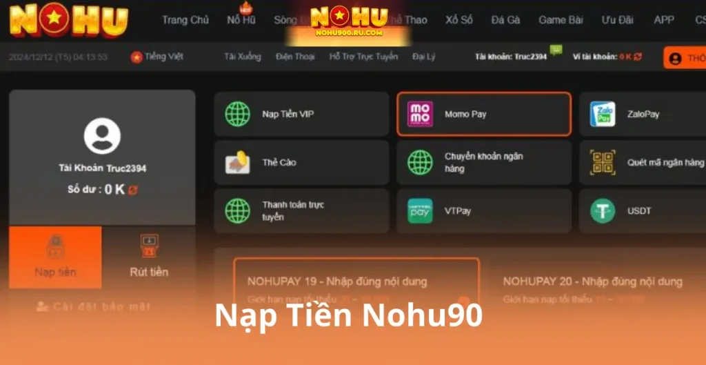 Nạp Tiền Nohu90